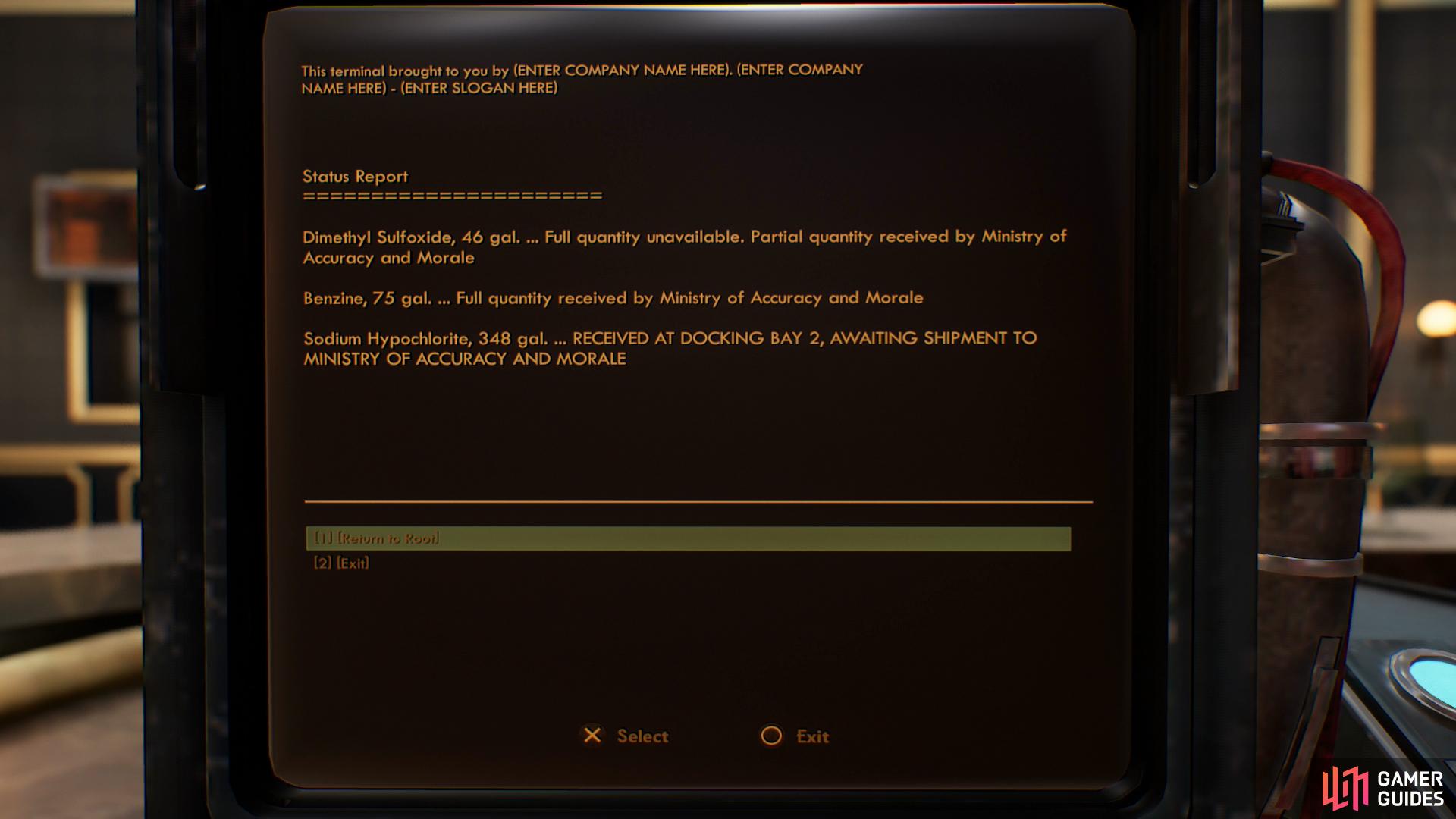 Pass a [Hack 100] check while messing with Chairman Rockwell&rsquo;s computer to open up a new option for entering the Ministry of Accuracy and Morale.