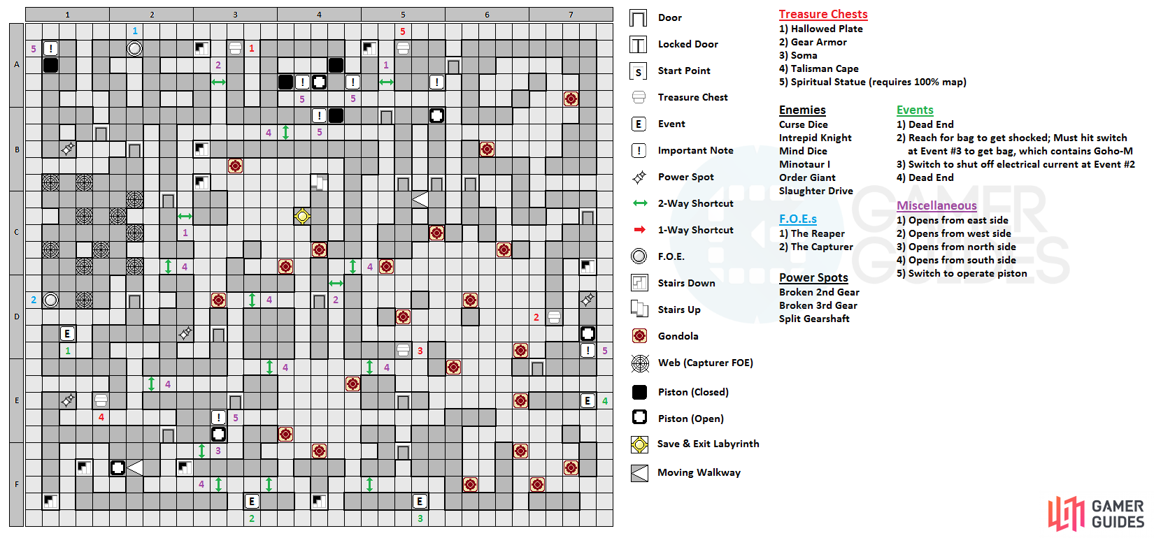 The map for the ninth floor of Clock Tower.