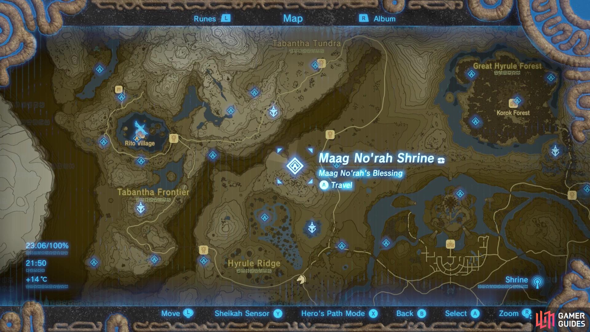 This shrine is found north of Ridgeland Tower.