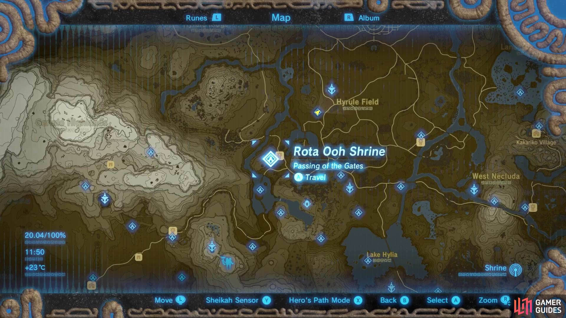 Rota Ooh Shrine Location.