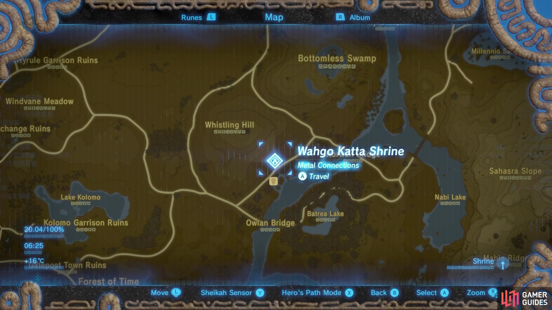 Wahgo Katta Shrine is found near Riverside Stable in Central Hyrule.