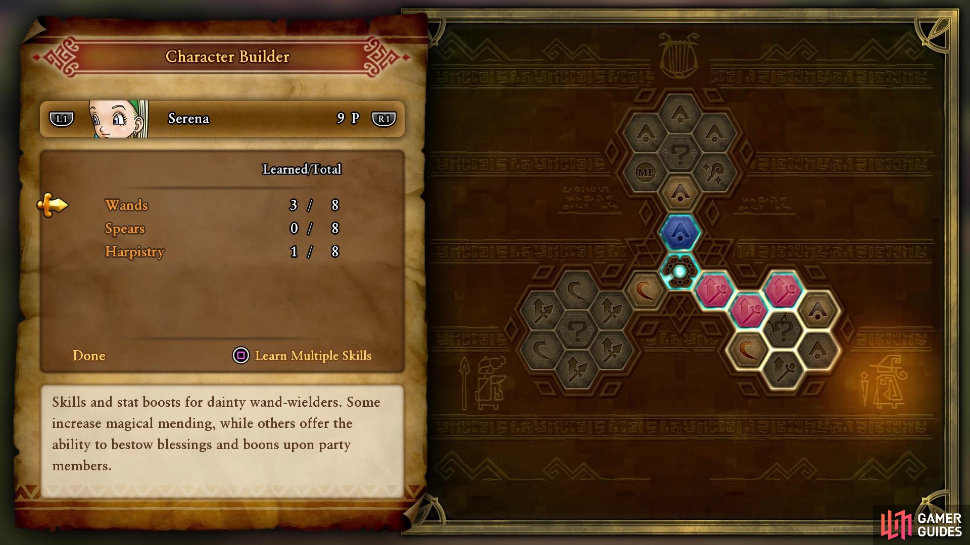 Serena’s initial skill tree