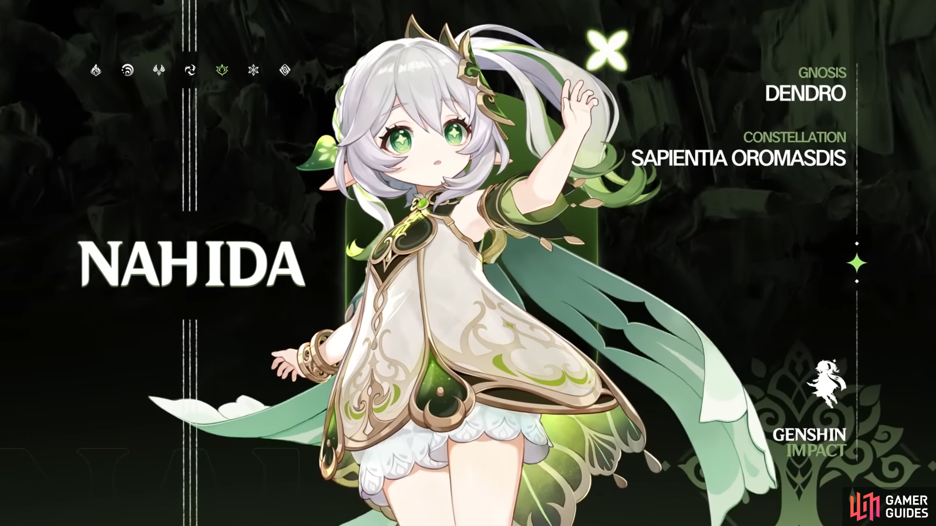 Nahida’s official character card.