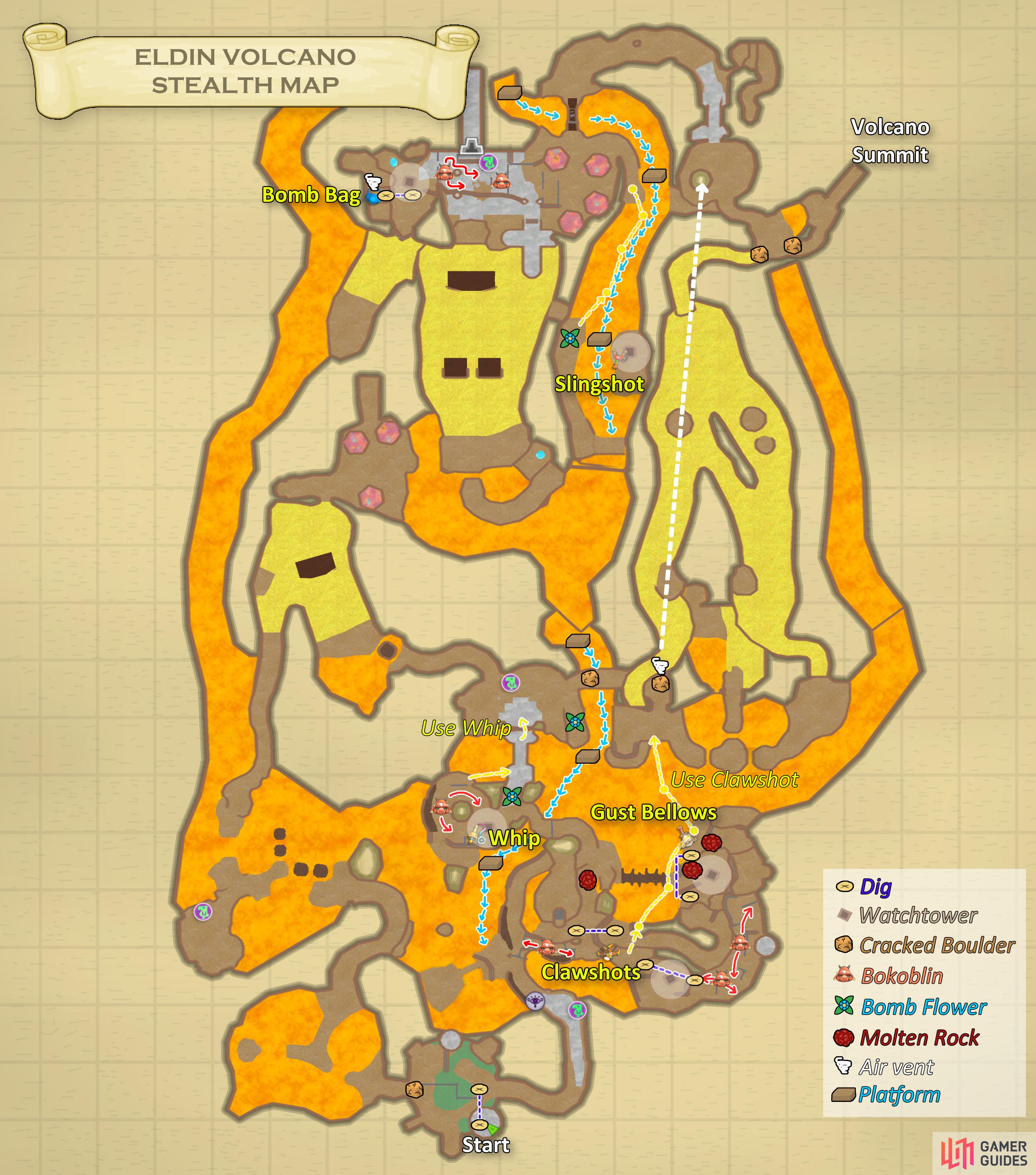 Map of the Eldin Volcano during the stealth section.