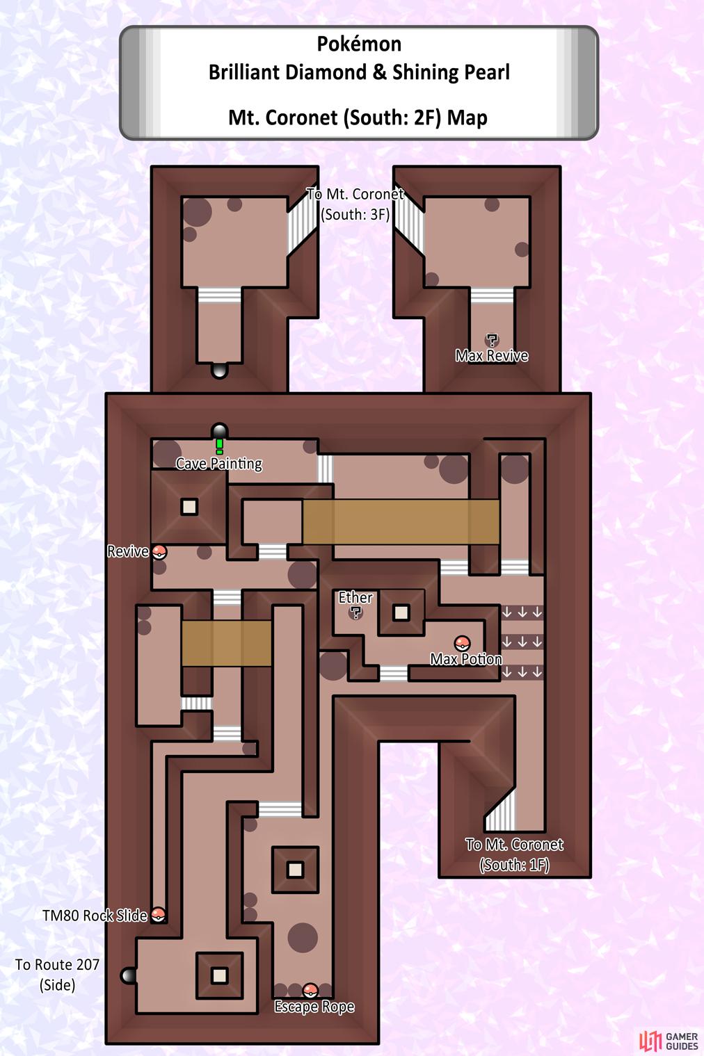 Map of Mt. Coronet (South: 2F)