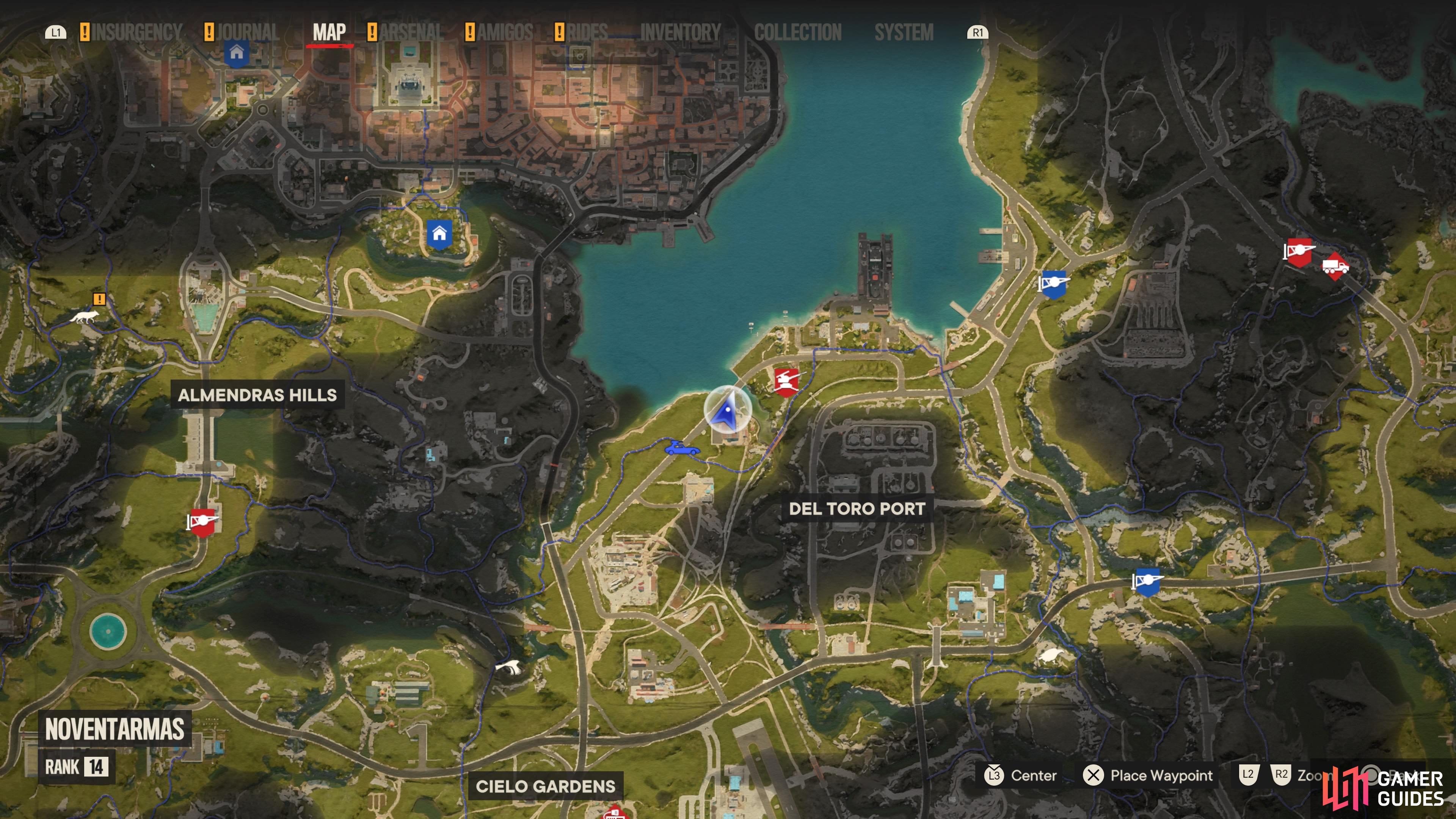 Head to this location on the map to start the Treasure Hunt.