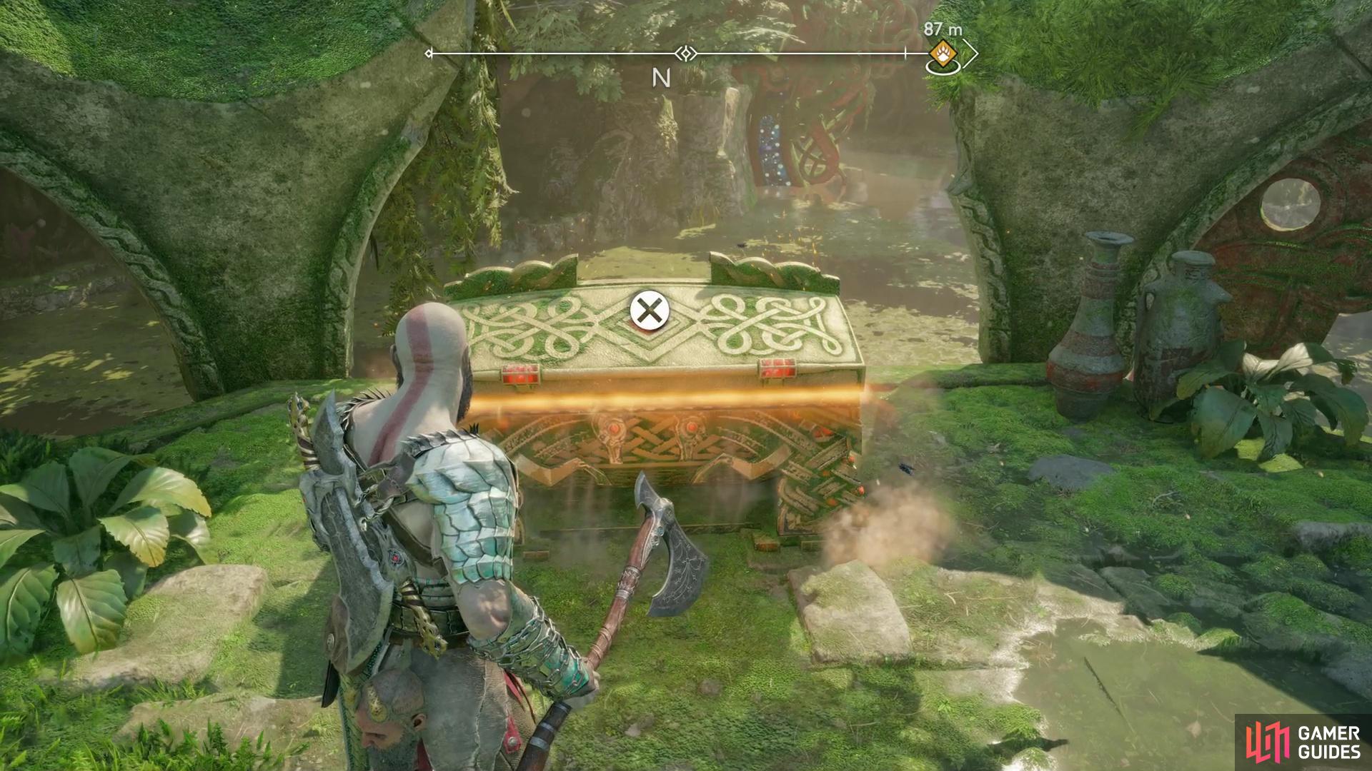 After lowering the second drawbridge you can loot a Legendary Chest to obtain the Grip of the Fallen Alchemist.