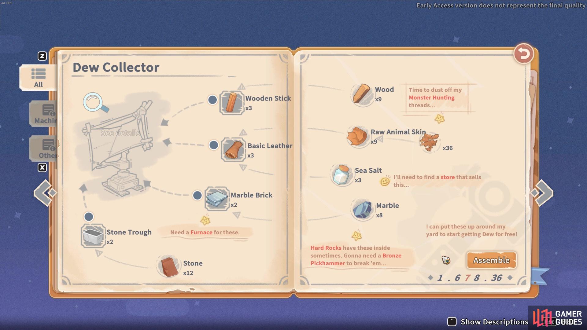 The Dew Collector blueprint.