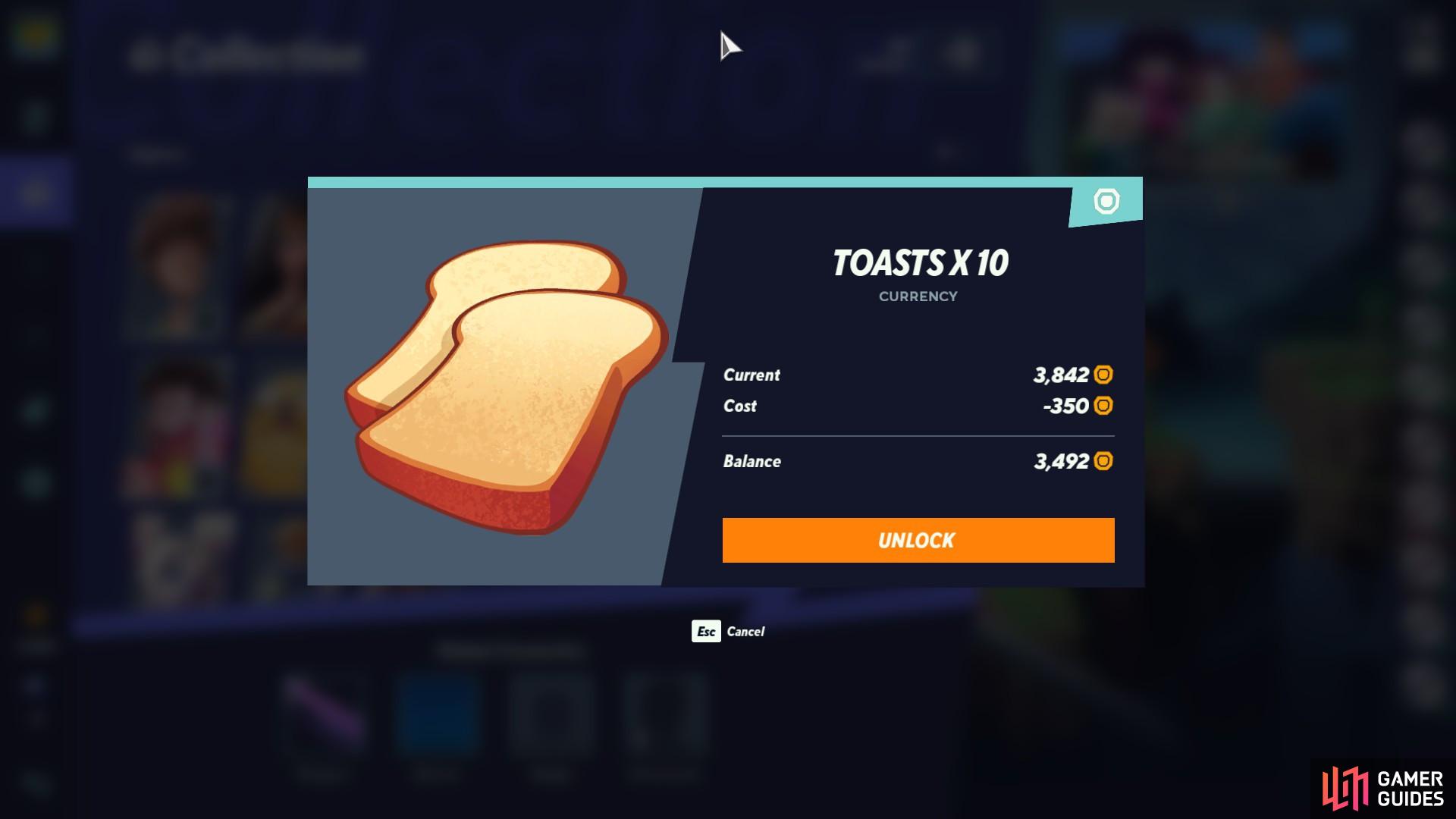 You can buy toast using gold or get them for free every so often.