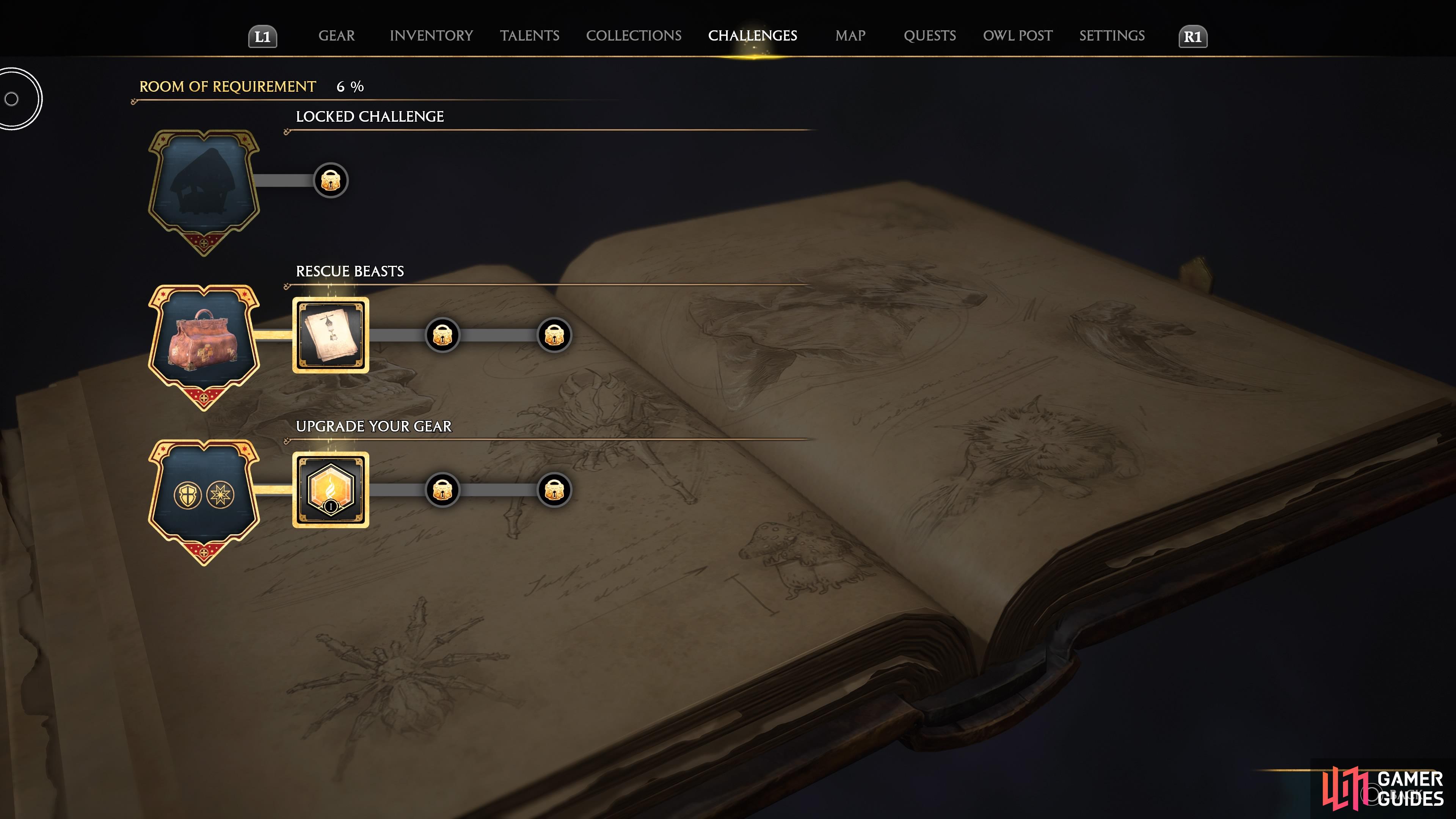 Room Of Requirement Challenges screen