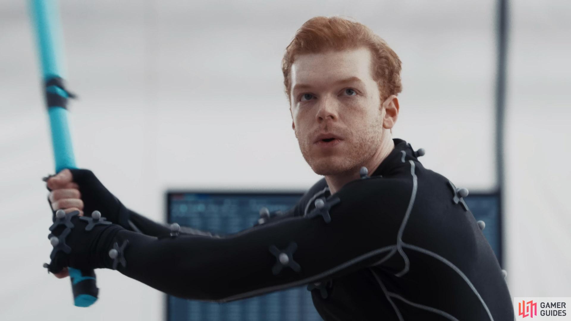 Cameron Monaghan motion capturing Cal Kestis for Star Wars Jedi: Survivor (Image Credit: EA)