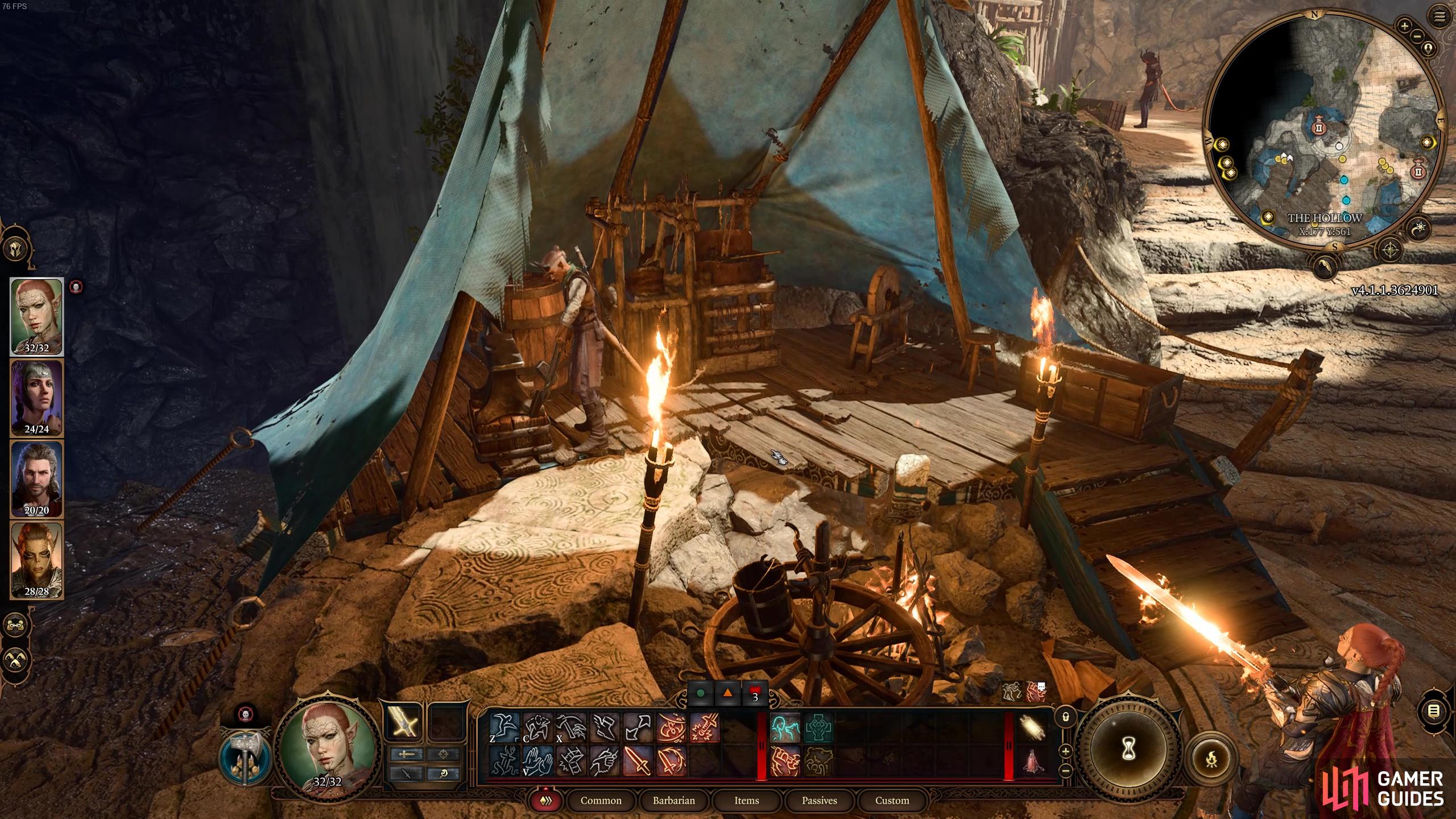 Look out for Dammon’s blacksmith workshop on the lower level of The Hollow.