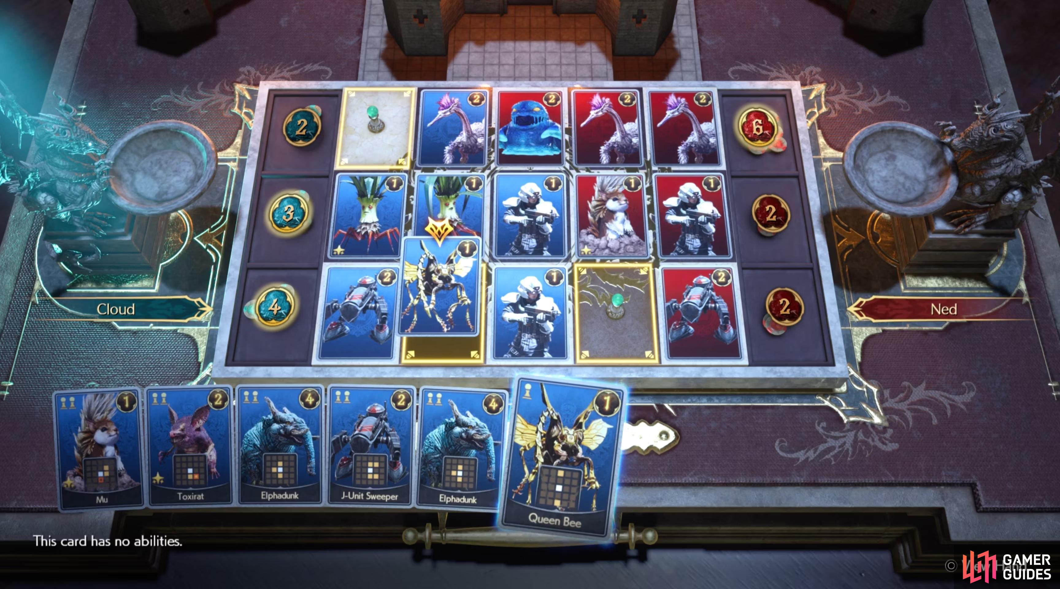 The less squares your opponent has for their cards, the better.