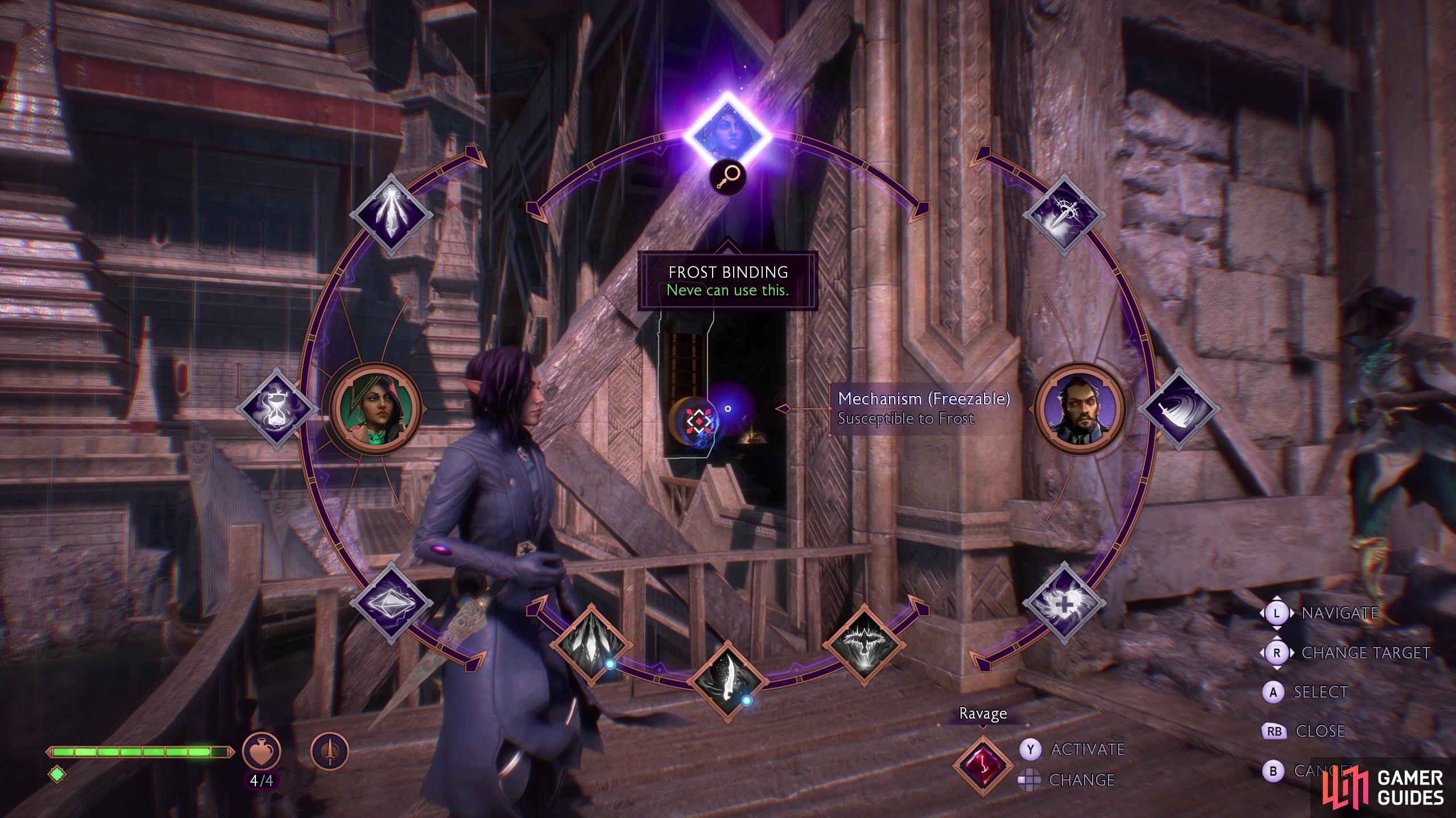 Neve’s under-utilized “Frost Binding” ability can freeze mechanisms.