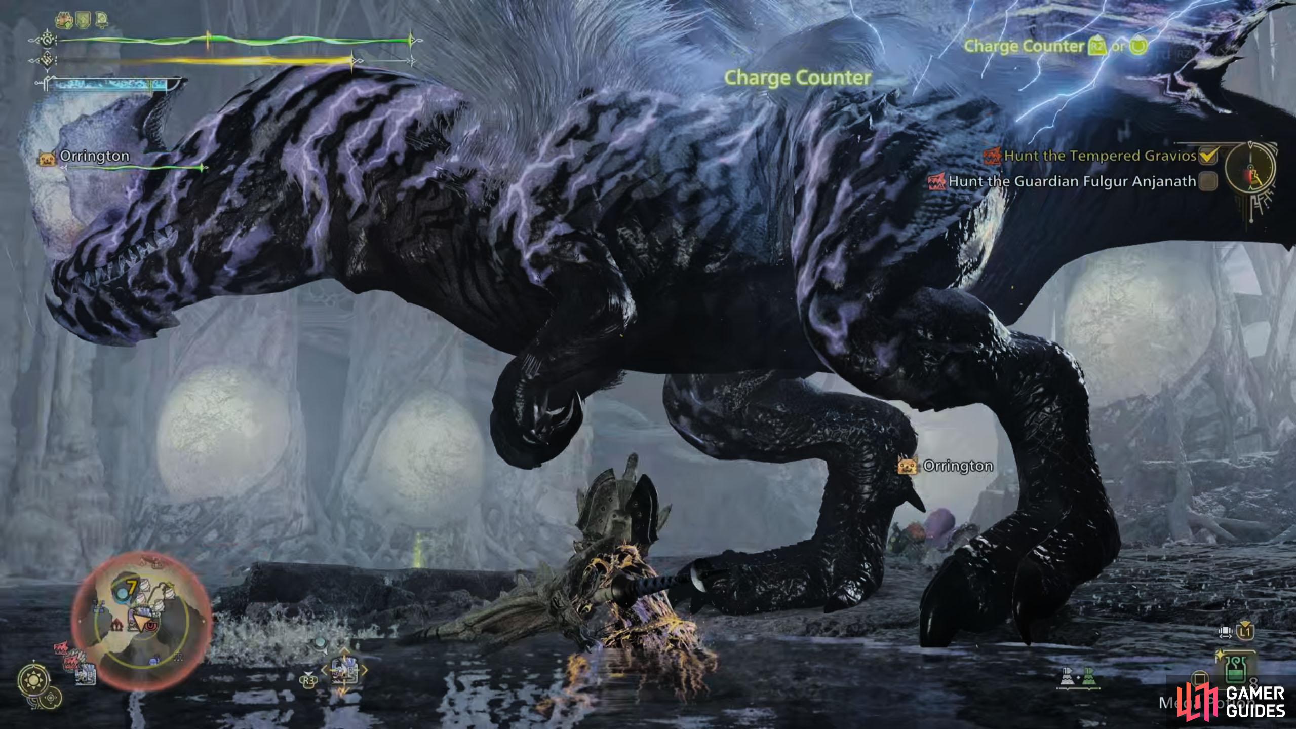 Guardian Fulgur Anjanath is weak to the Water, Ice, and Dragon elements.