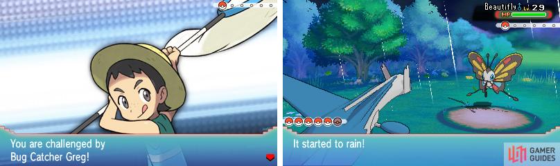 Rain is bad news for Fire-types; better have them sit out this Route.