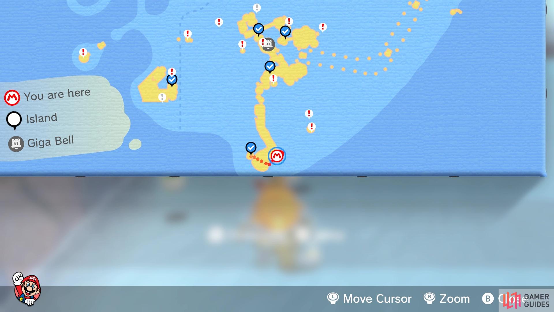 Bowser Jr marks all remaining Shines on the map after clearing the main game