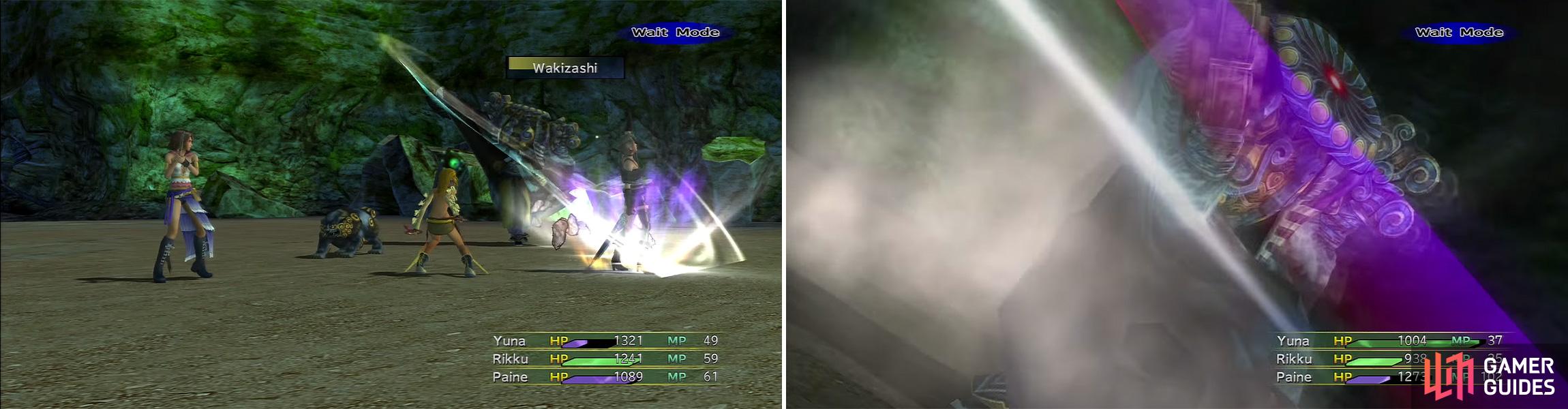 Dark Yojimbo uses his normal attacks from FFX, notably Zanmato (right).