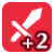 "Strength +2" icon