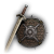 "Studded Sword and Shield" icon