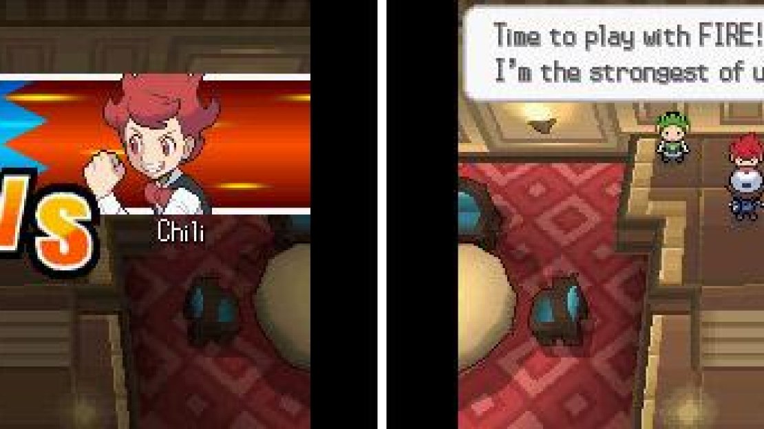 Each brother uses a different elemental pokemon depending on who your starter is.