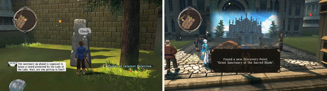 Check the area outside of the sanctuary for a Monolith and a skit.