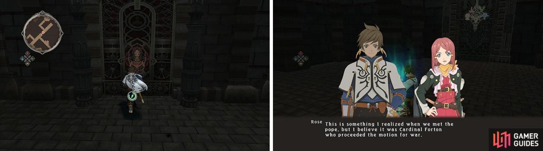 Make your way through the previously locked door to the save for a skit.