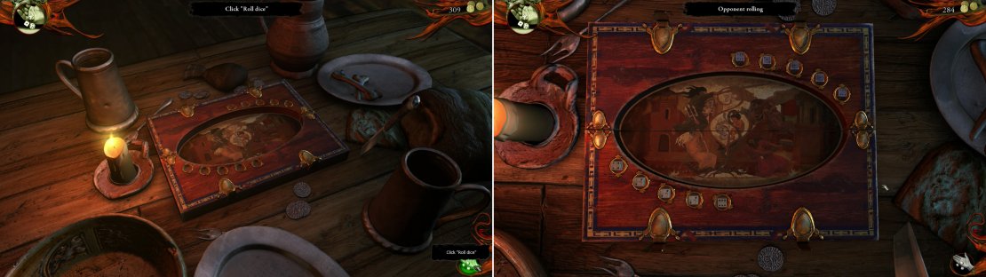 Make a wager and roll the dice to start a game of Dice Poker (left). Best two-out-of-three wins the game. Instead of numbered and face cards, your &ldquo;hands&rdquo; consist of dice results, using largely the same rules as regular poker (right).