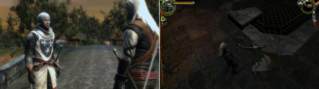 Agree to help Mikul-the lazy guard-by doing his job for him (left). When you arrive in the Crypt, the cause of the Ghoul infestation becomes abundantly clear (right).