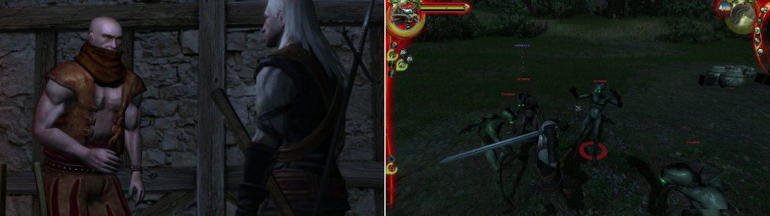 Pay Haren Brogg a visit to find out he&rsquo;s got a bit of a Drowner problem (left), something a Witcher is uniquely capable of resolving.