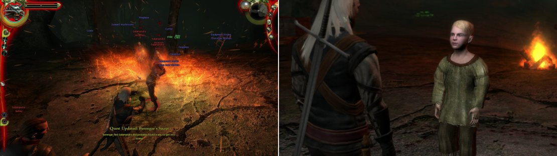 Eliminate the Salamandra presence in the Outskirts (left) and rescue Alvin (right).