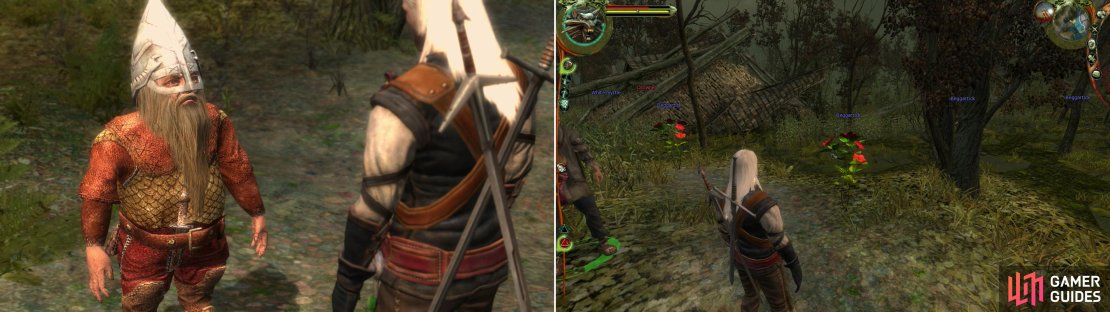 Meet with the head Lumberjack-a Dwarf named Yaren Bolt (left), and strike a deal to harvest Beggartick (right), which can primarily be found near the Mage&rsquo;s Tower.
