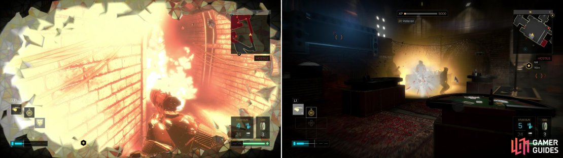 Hug an explosive with the &ldquo;Titan&rdquo; augmentation active to earn a trophy/achievement (left). Charging up your Nanoblade to strike tree enemies while the &ldquo;Focus&rdquo; augmentation is active will earn you another (right).
