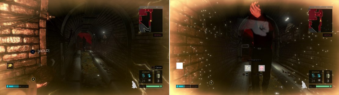 Crouch, hide behind a corner, and charge up &ldquo;Icarus Dash&rdquo; (left), then smash the first enemy that comes close to earn the &ldquo;Ramming Speed!!!&rdquo; trophy/achievement (right).