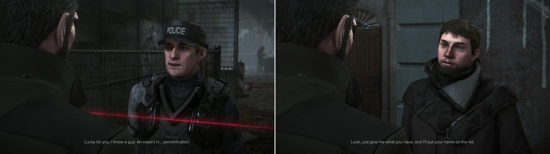 At the &ldquo;Police Checkpoint&rdquo; you&rsquo;ll be stopped by a crook named Drahomir (left). He&rsquo;ll direct you to an expert in&hellip; permitification - the scam is all too apparent (right).
