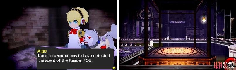 It&rsquo;s best to avoid the room with The Reaper, as you can&rsquo;t get the item in it until you reach the 7th floor (left). The gondolas are one-way rides (right) across gaps in the floor, allowing you to reach new areas.