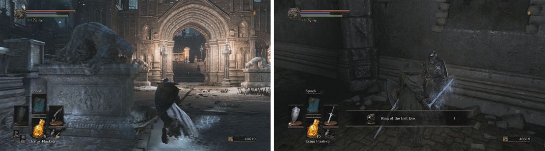 Turn left at the large archway to reach the Church of Yorshka and find Anri.