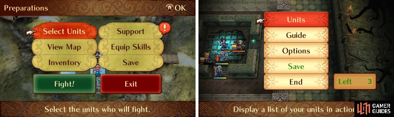 Pre-battle menu, and in-battle menu!
