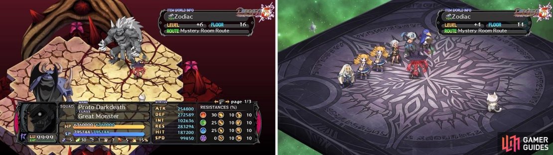 Be careful with the one variant of the Not a Movie room (left), as the enemies are tougher than normal. The Scientist&rsquo;s Lab room (right) can be a pain if your more powerful characters show up.