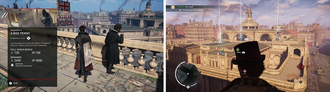 As sson as you start the memory (left), you&rsquo;ll have all of the opportunities presented to you (right).