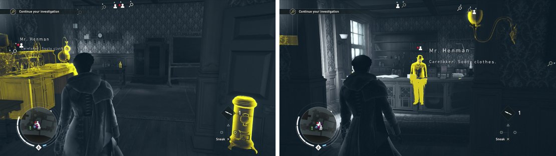 The Basement (left) and Henman&rsquo;s Room (right) are the final two search areas - be sure to grab all the clues!