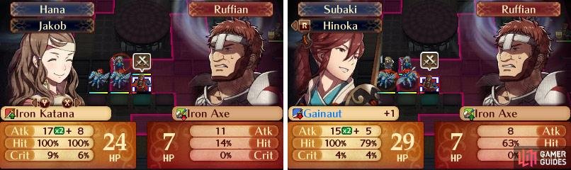 Left: Advantage. Right: Disadvantage. Notice the enemy&rsquo;s accuracy?