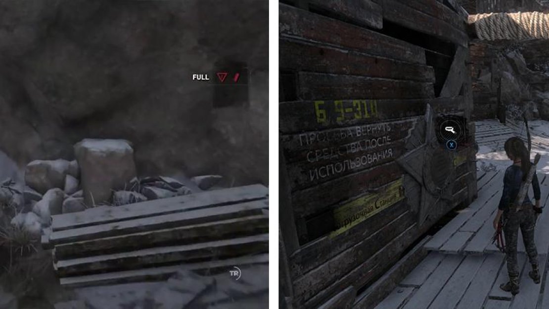 Climb the stairs (left) or the scalable wall to reach the top. After clearing the enemies, check out the wall of the building for Mural 07 (right).