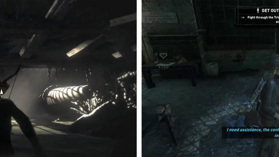 After wading through the water (left) exit into the room above and loot the Archivist Map (right) and Document 14.