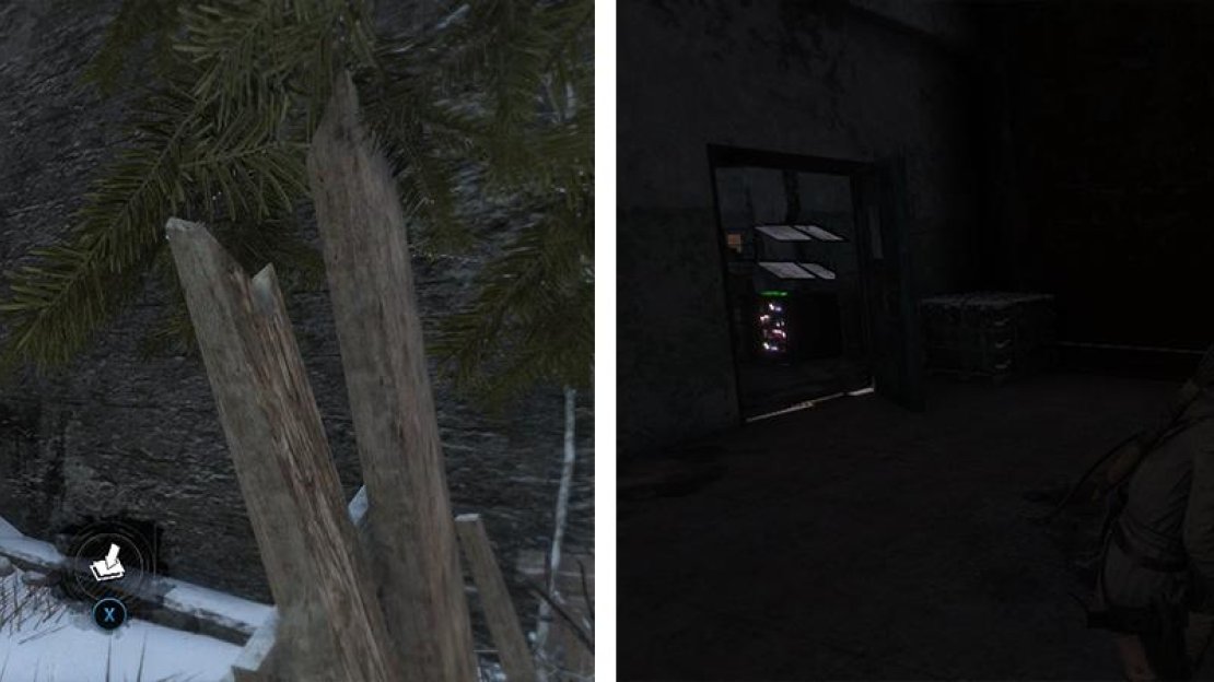 After taking out the enemies loot Survival Cache 10 (left). Inside use the Lockpick to open the door for Relic 09 (right).