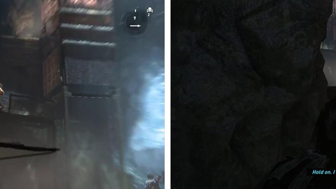 Take out the lookout on the raised walkway first (left) before focusing on the other enemies (right).