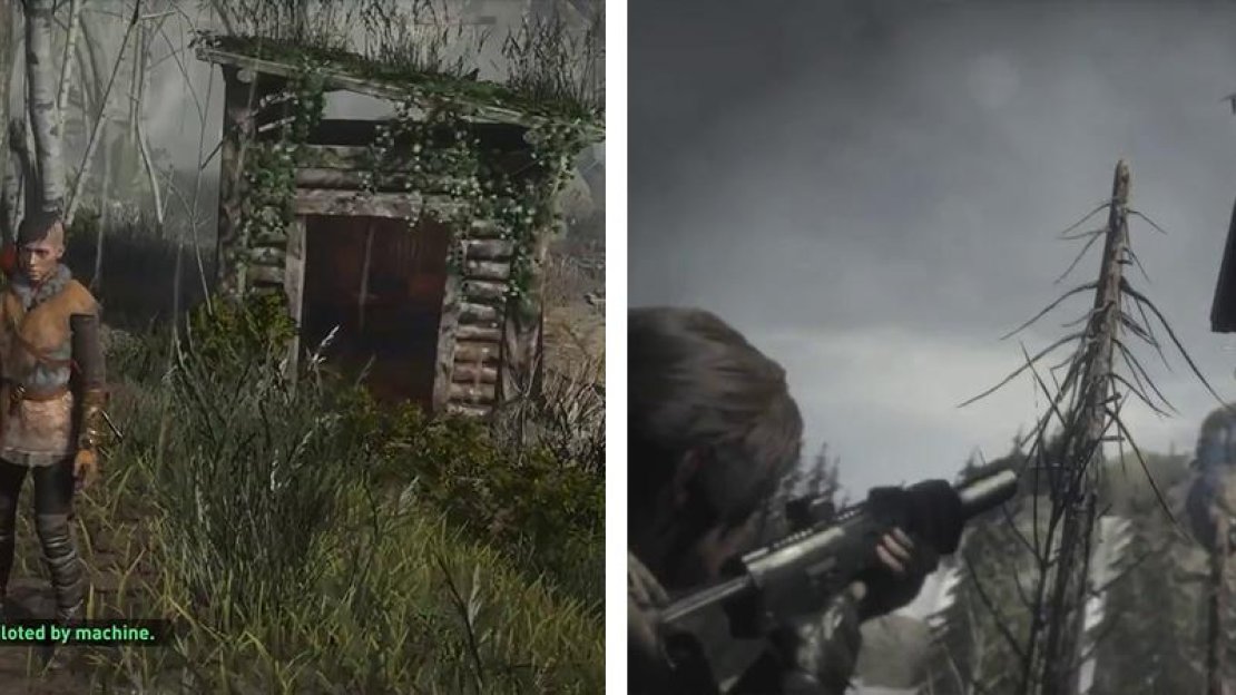 After accepting the side-mission (left) hunt down and shoot the drones (right).