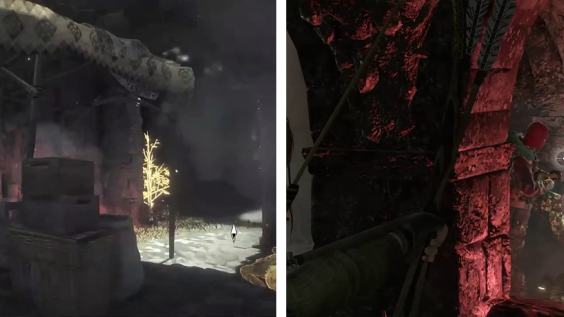 Keep an eye out for the Walkie-talkie challenge items (left) - there are three in this first area. Kill the two enemies in the first underground tunnel (right).