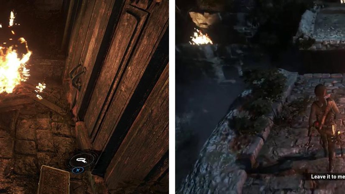 Relic 03 is located at the end of the bridge (left). We’ll need to destroy the gate at the oppposite end of the bridge (right) to progress.