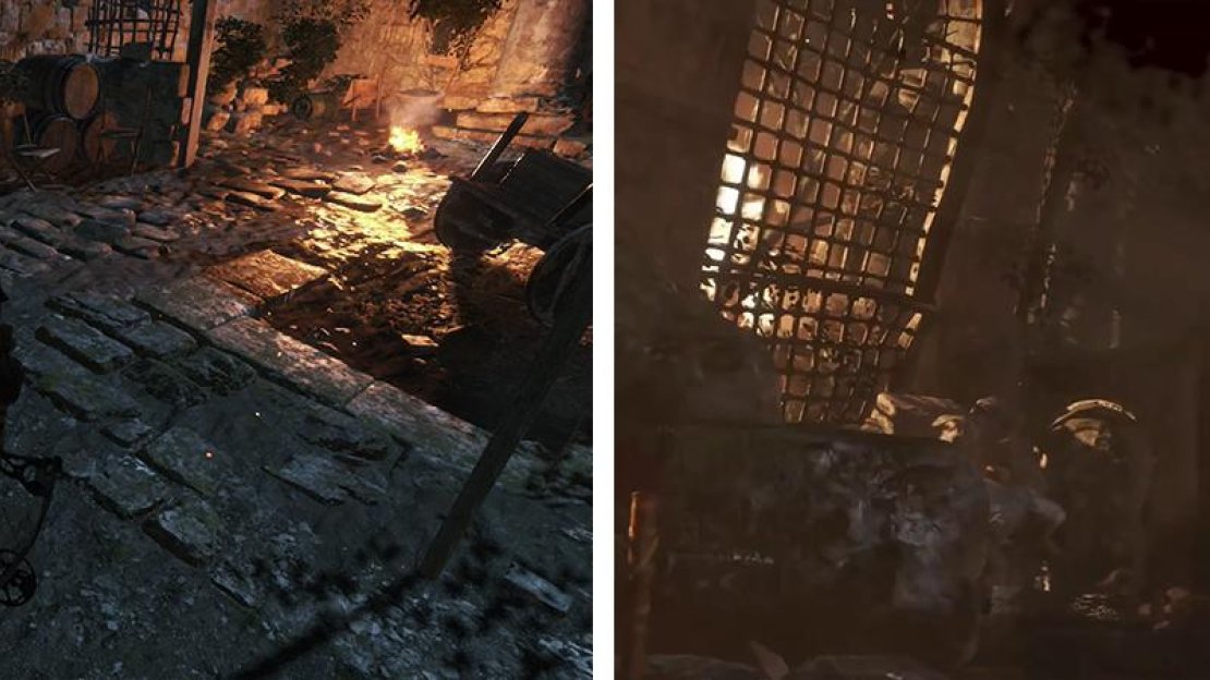 Grab Document 07 (left) and shoot the final walkie-talkie before continuing. Fight your way down the narrow corridor (right).